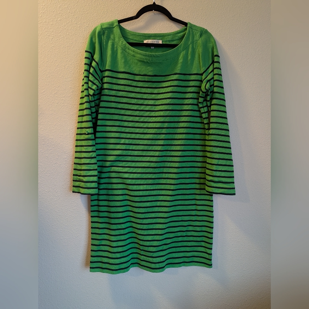 NWOT Jones New York Green Striped Dress Size L